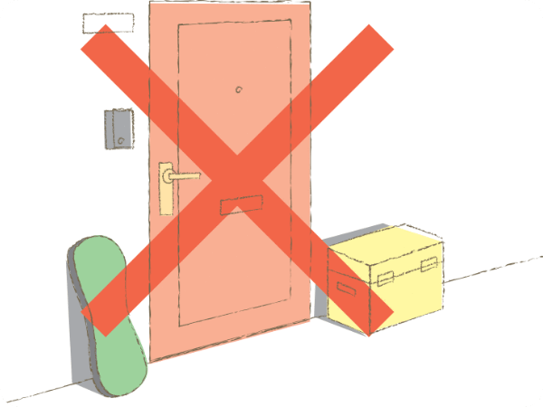 図: ドアと荷物